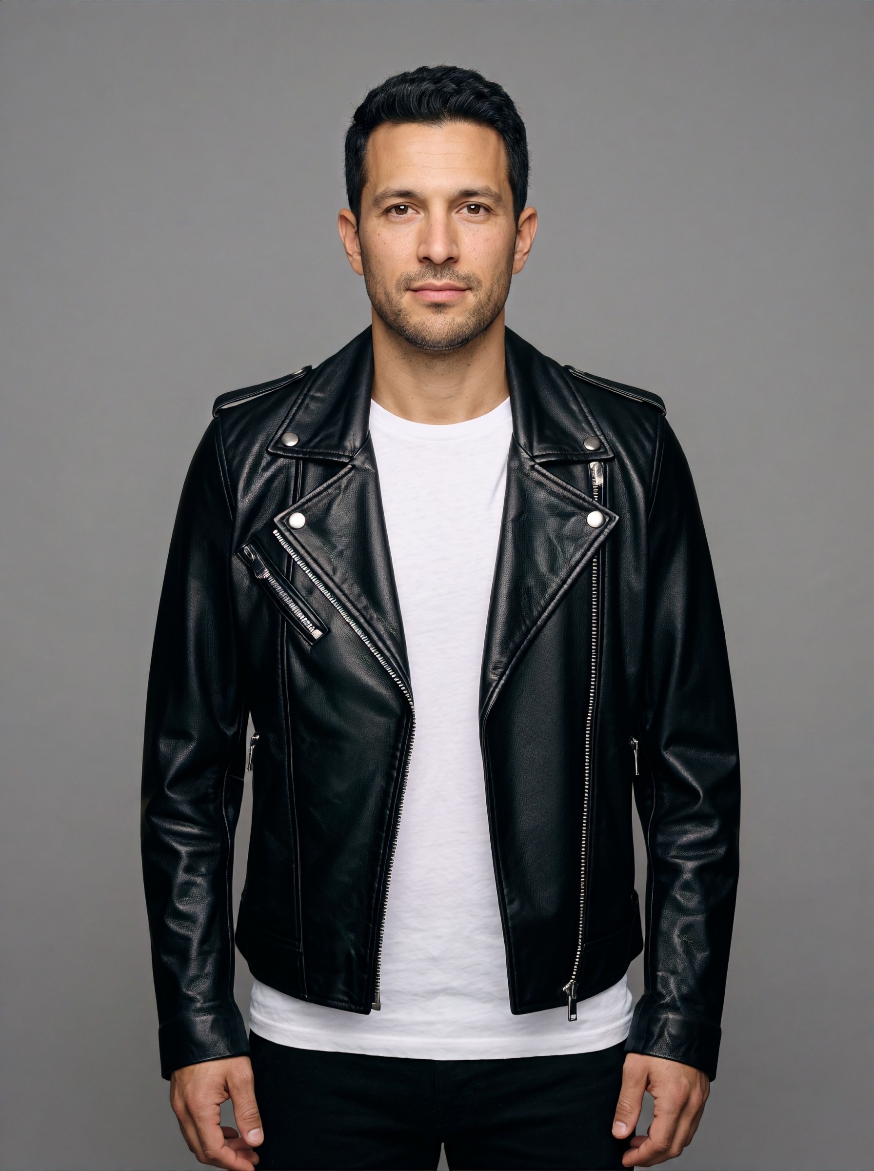 Black Leather Jacket — try-on 3 of 8