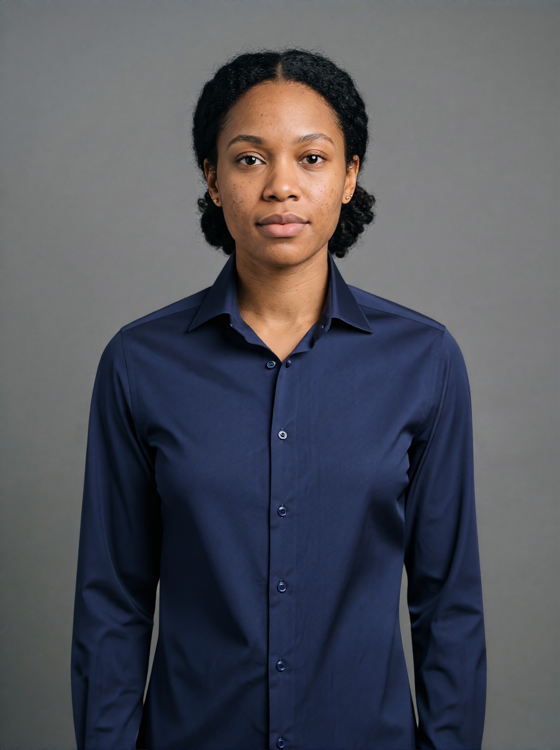 Navy Poplin Shirt — try-on 5 of 8