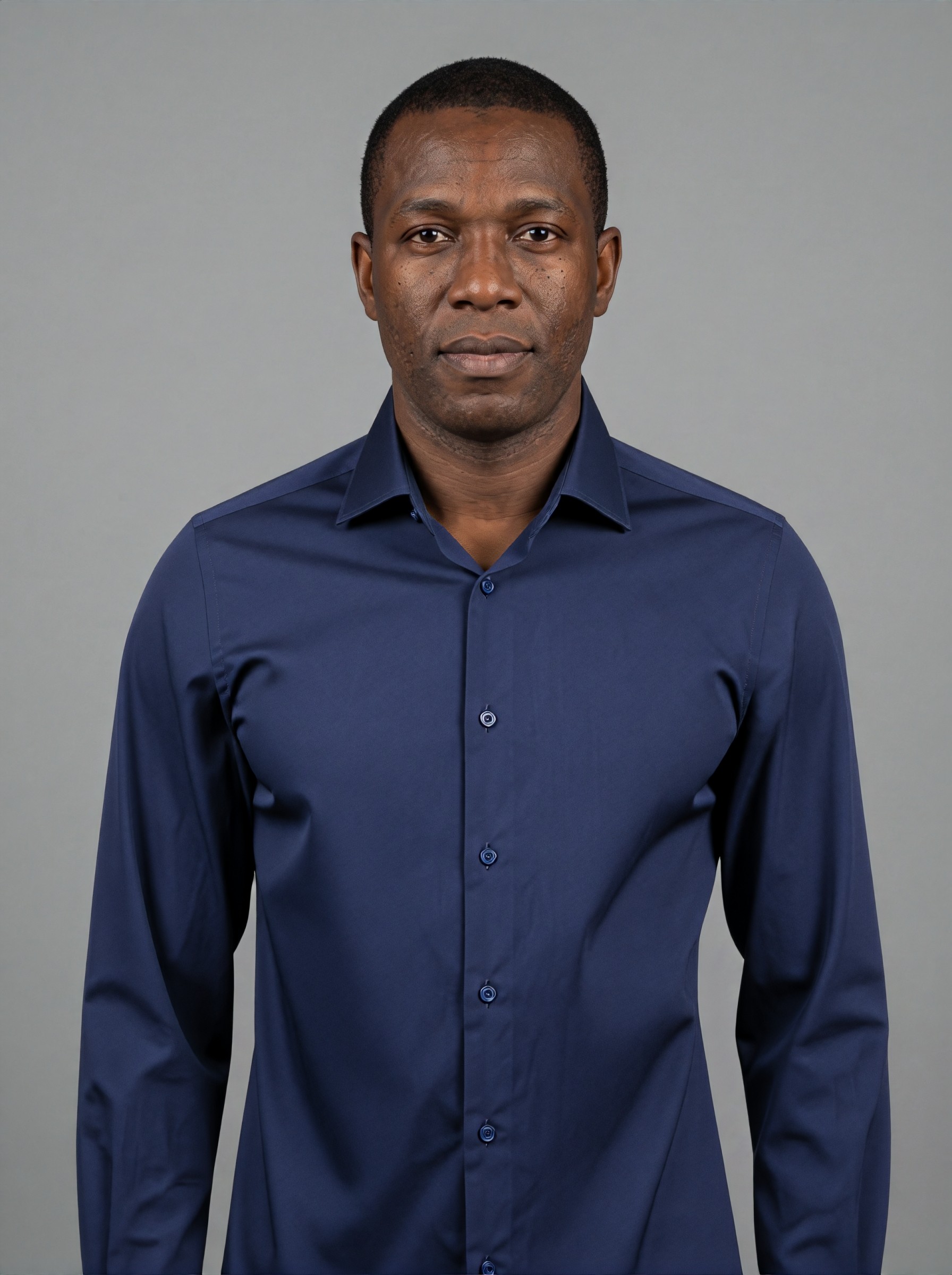 Navy Poplin Shirt — try-on 6 of 8