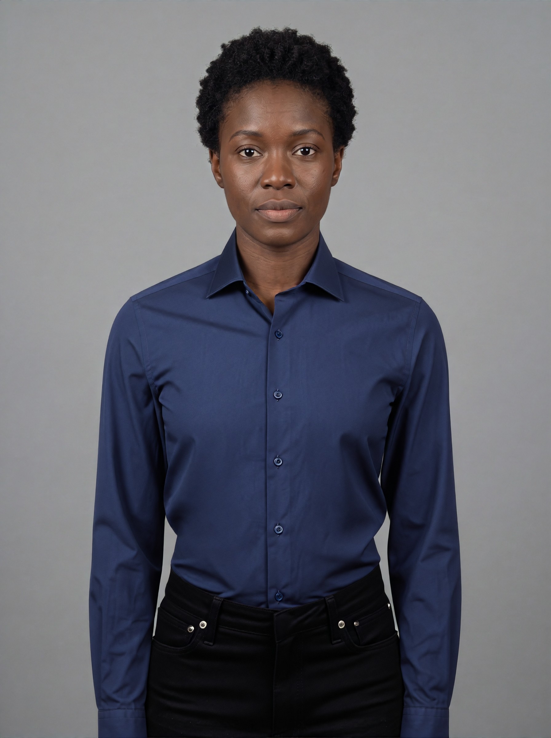 Navy Poplin Shirt — try-on 7 of 8