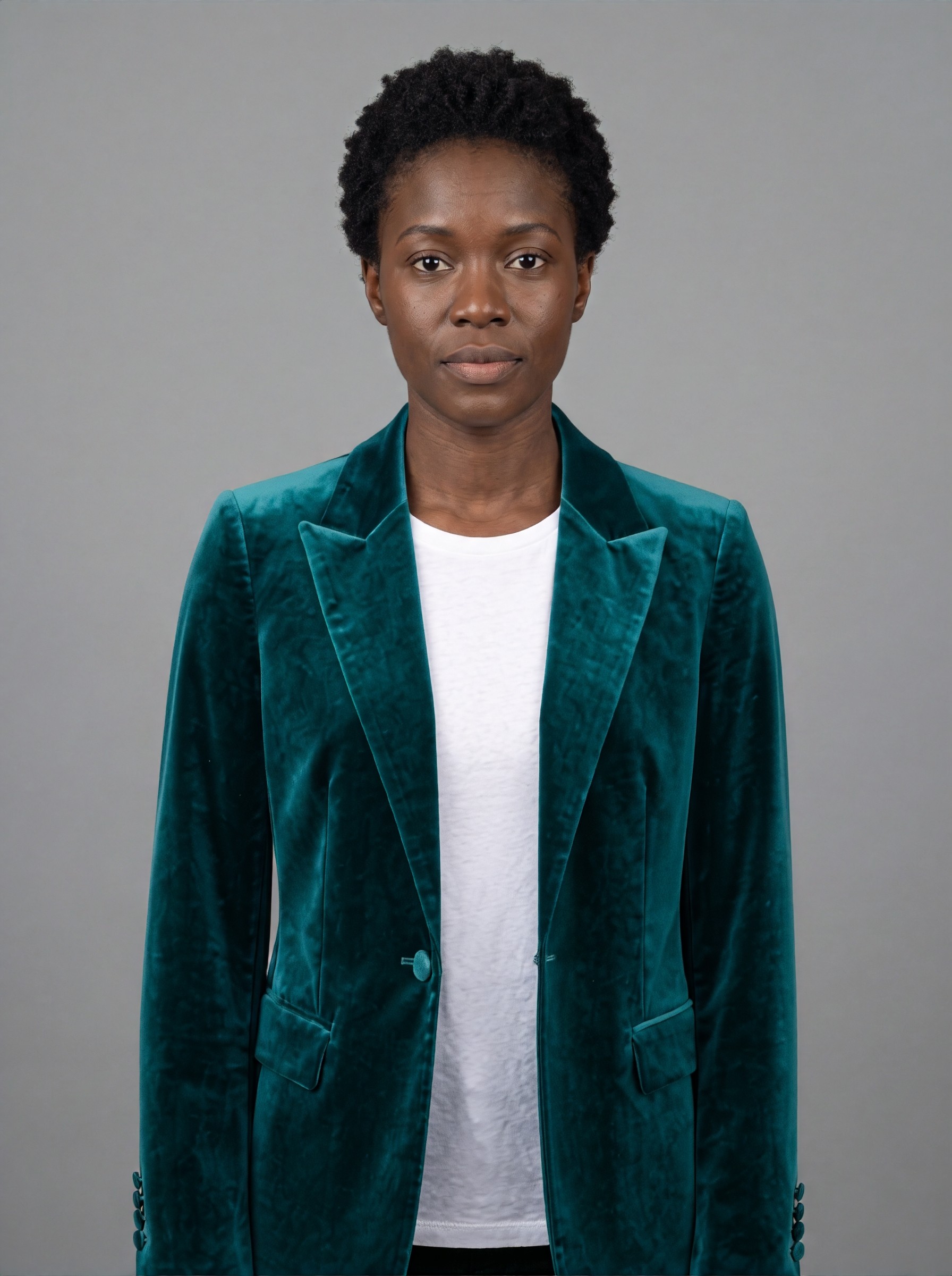 Green Velvet Blazer — try-on 7 of 8